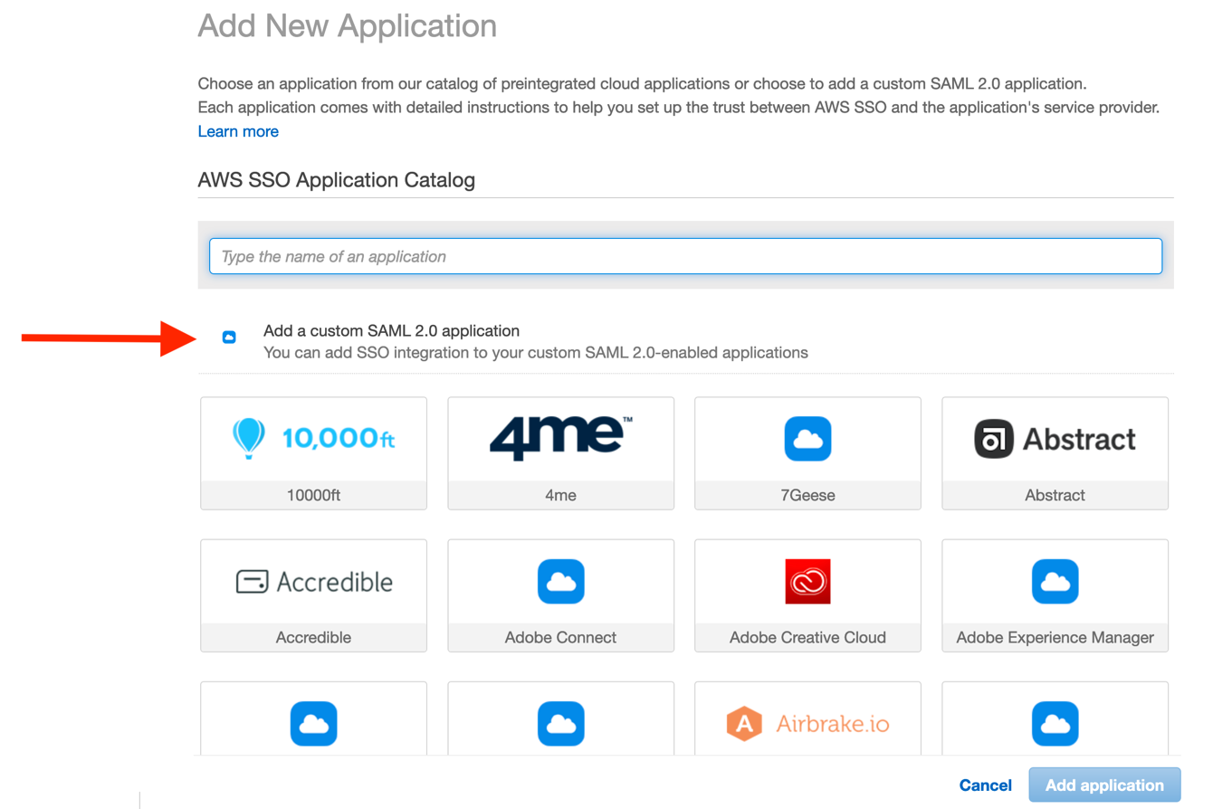 Add New Application - custom SAML 2.0 선택