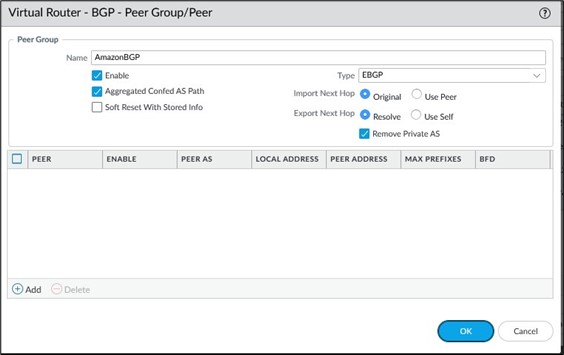 팔로알토 BGP 피어 그룹 설정