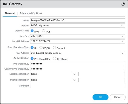 팔로알토 IKE 게이트웨이 설정